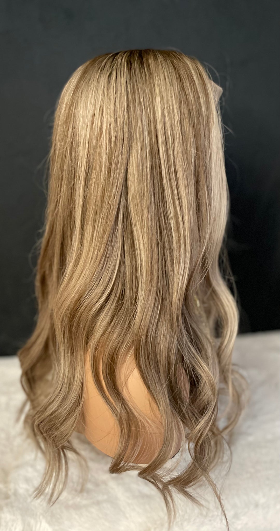 LACE-TOP WIG - Dimensional Light Brown/Light Blonde with Shadow Roots - 100% Luxury European Hair