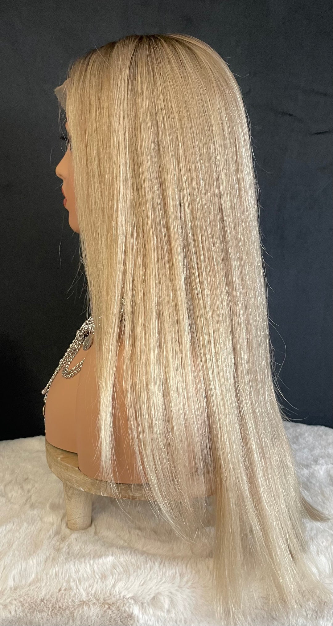 MARBELLA - Light Ash Blonde with Dark Ash Blonde Roots - HD Lace Wig – 100% Human Hair, Natural Hairline