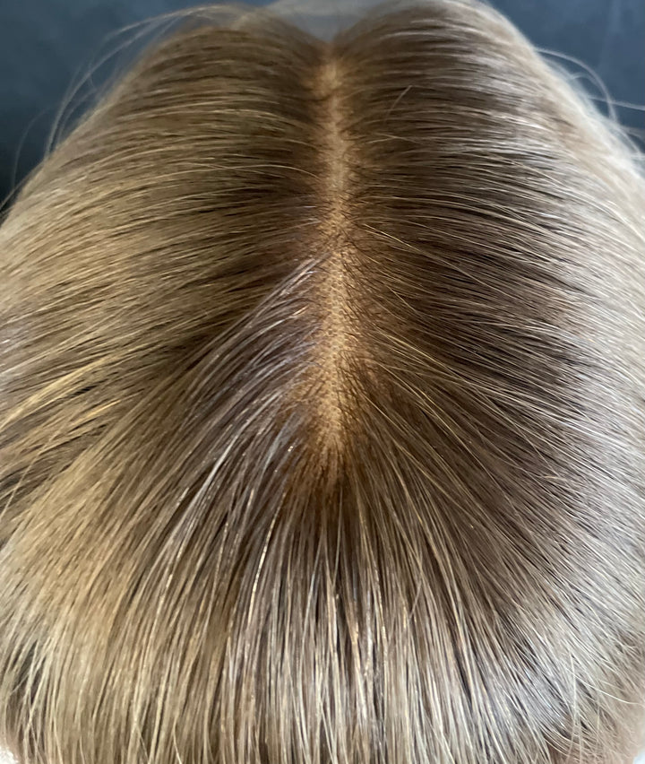 MARBELLA - Light Ash Blonde with Dark Ash Blonde Roots - HD Lace Wig – 100% Human Hair, Natural Hairline