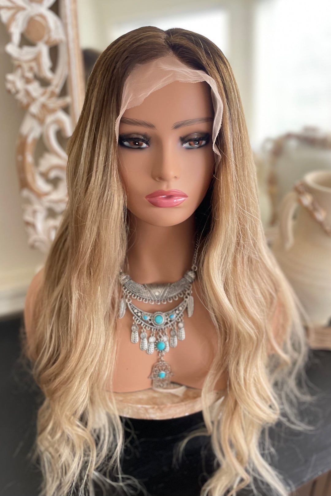 Dark Blonde Balayage Style Lace Front Wig