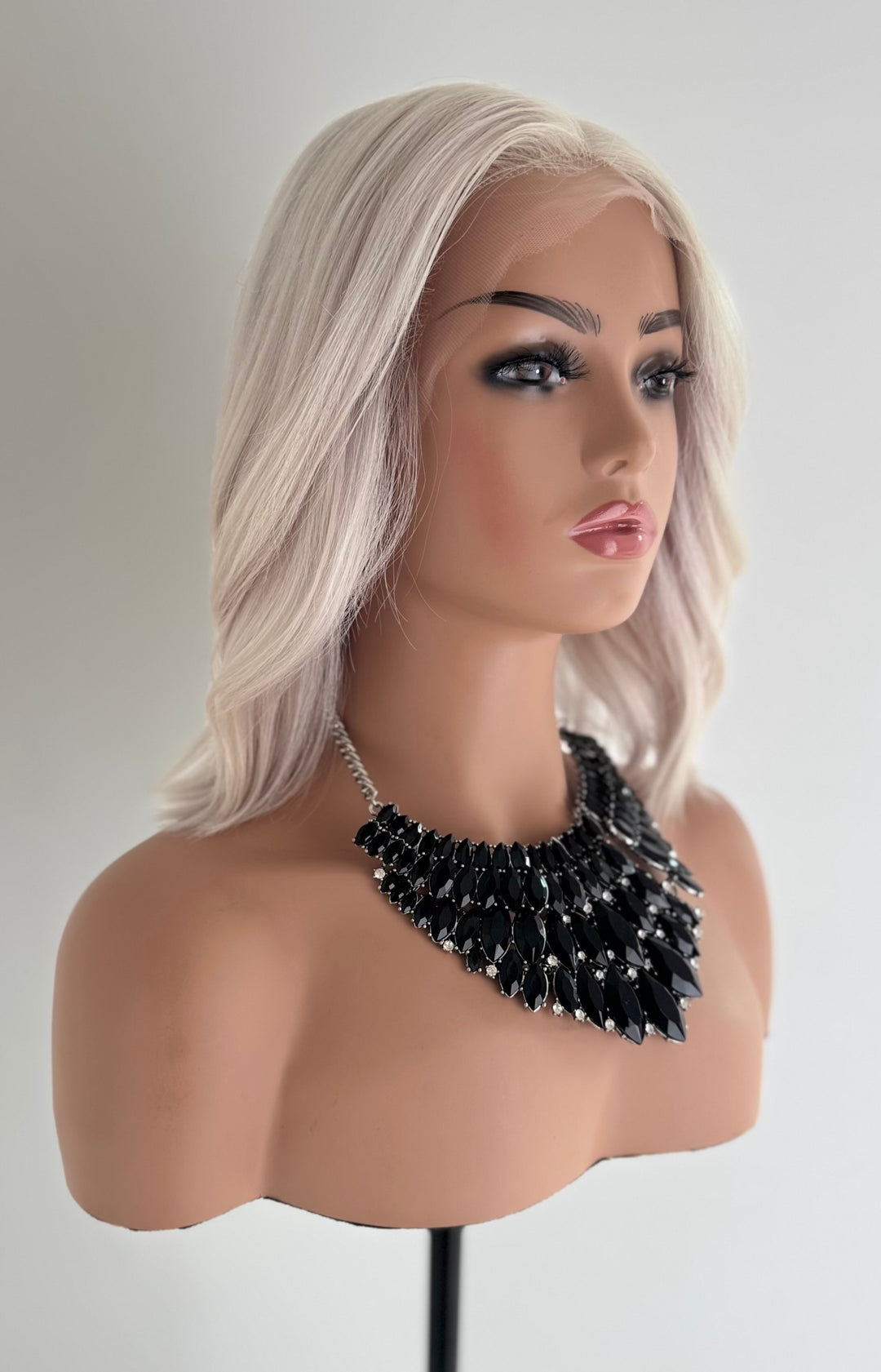 HD Lace Front with Invisible Knots - Icy White Blonde - 12” Bob