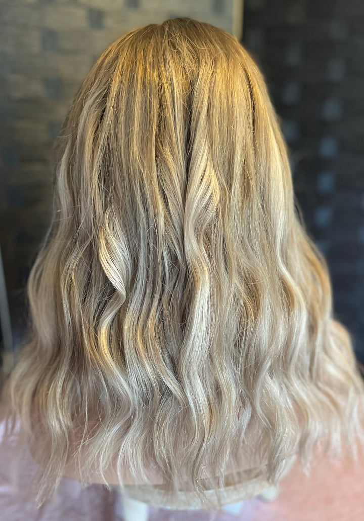 Platinum Blonde European Lace Top Wig - 16”