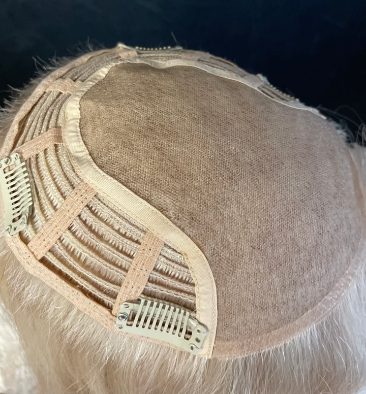 Silk Base Topper 6.5”x7” - Luxury European Hair - Full Volume - #60/Beige Blonde Dimensional Colour