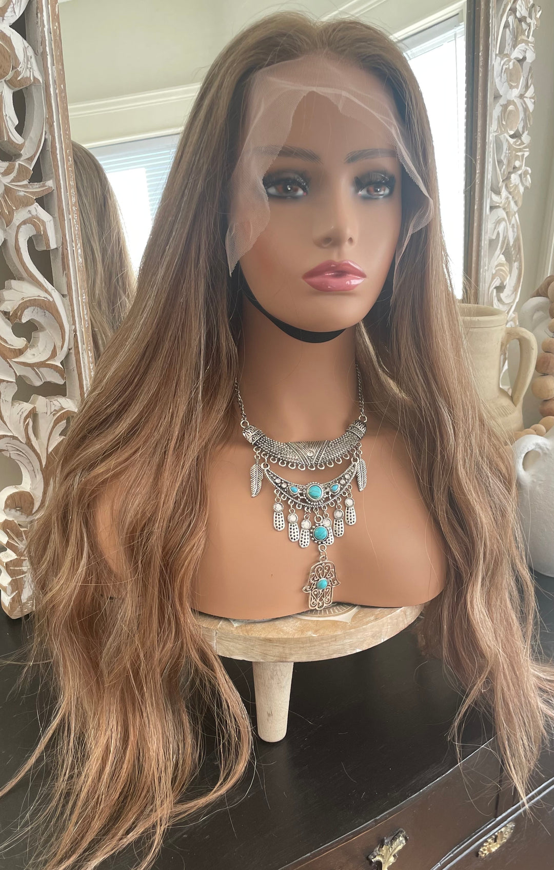 Stunning Light Brown with Highlights HD Lace Front Wig