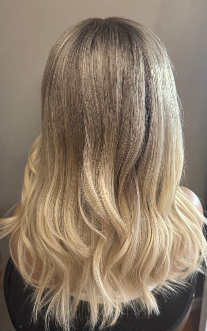 HD Lace Front Wig - Blonde-Dark Blonde Ombré - 18”