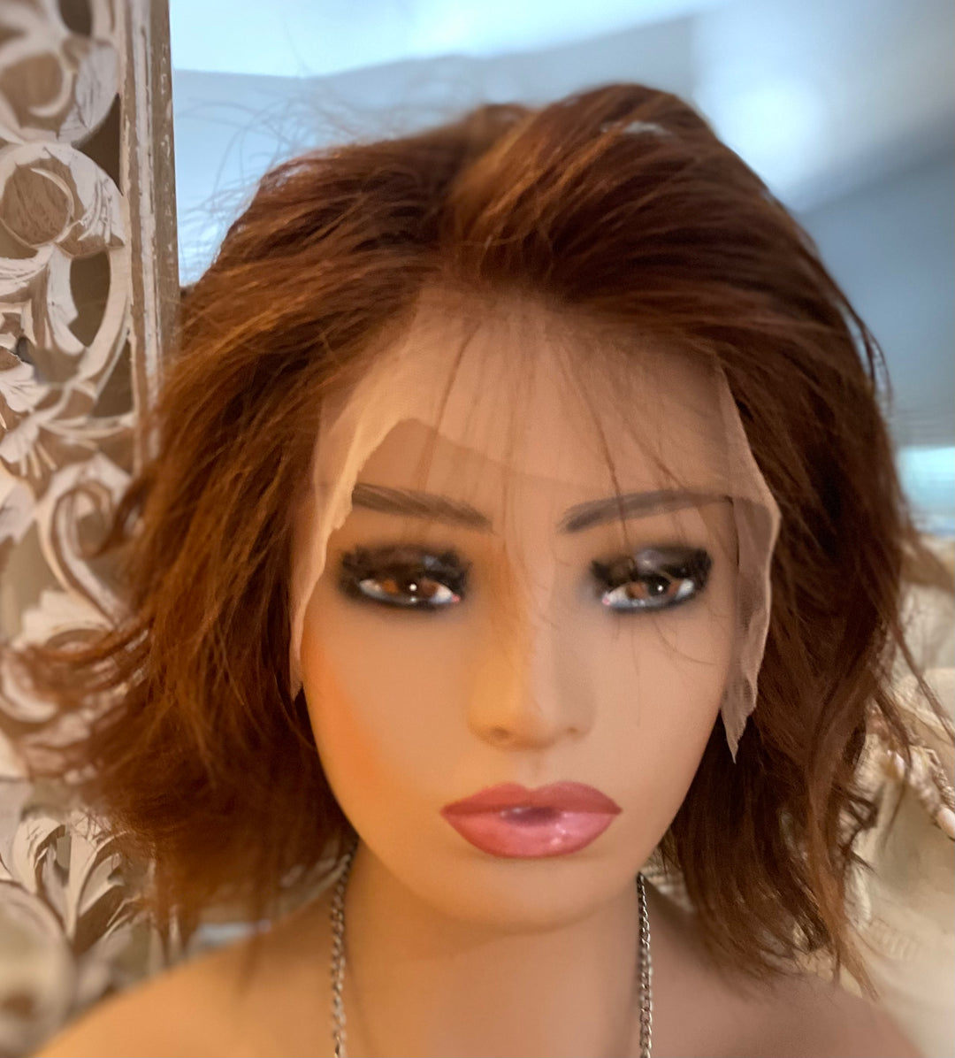 Budget Beauty Wigs Collection - Cute Auburn Bob Style Lace Front Wig