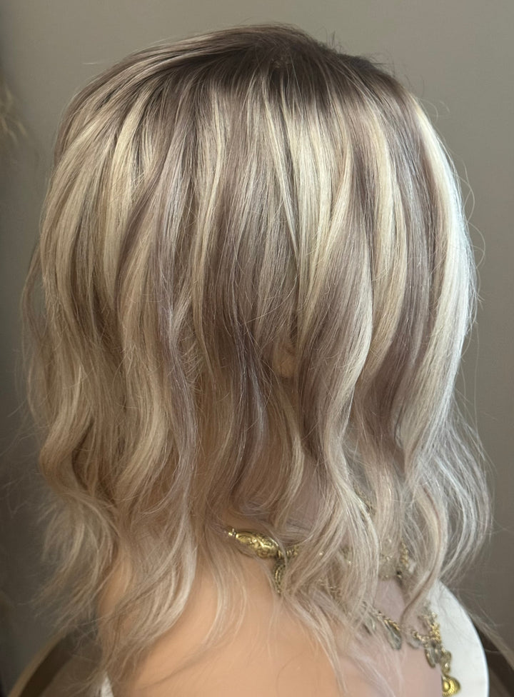 Mono Top - Full Volume Topper - European Human Hair - Ashy Light Brown/Blonde