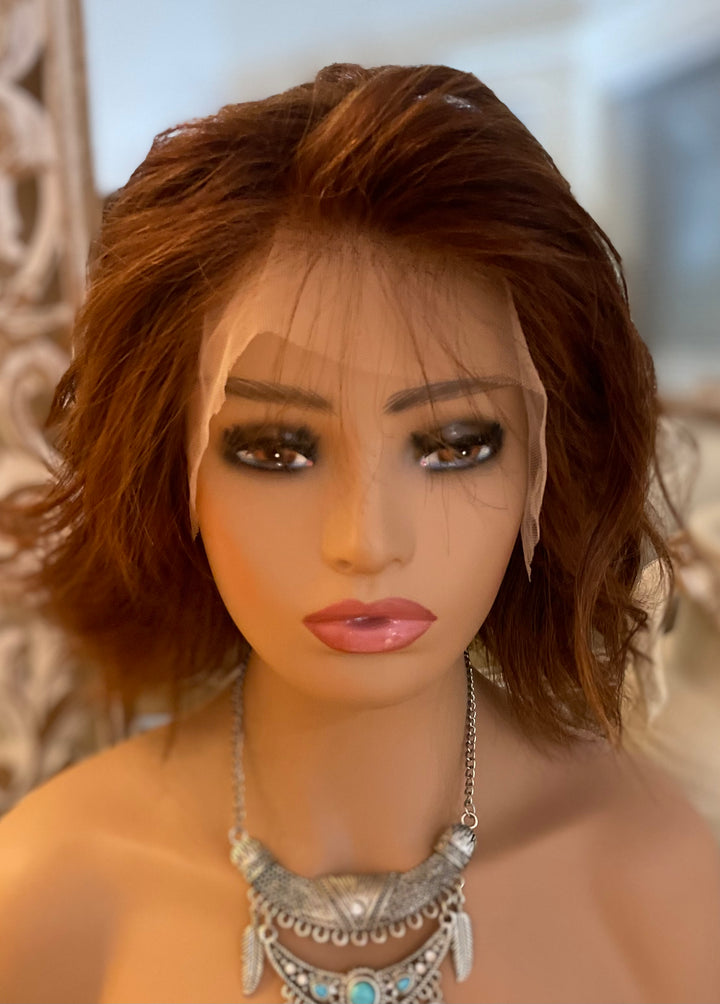 Budget Beauty Wigs Collection - Cute Auburn Bob Style Lace Front Wig