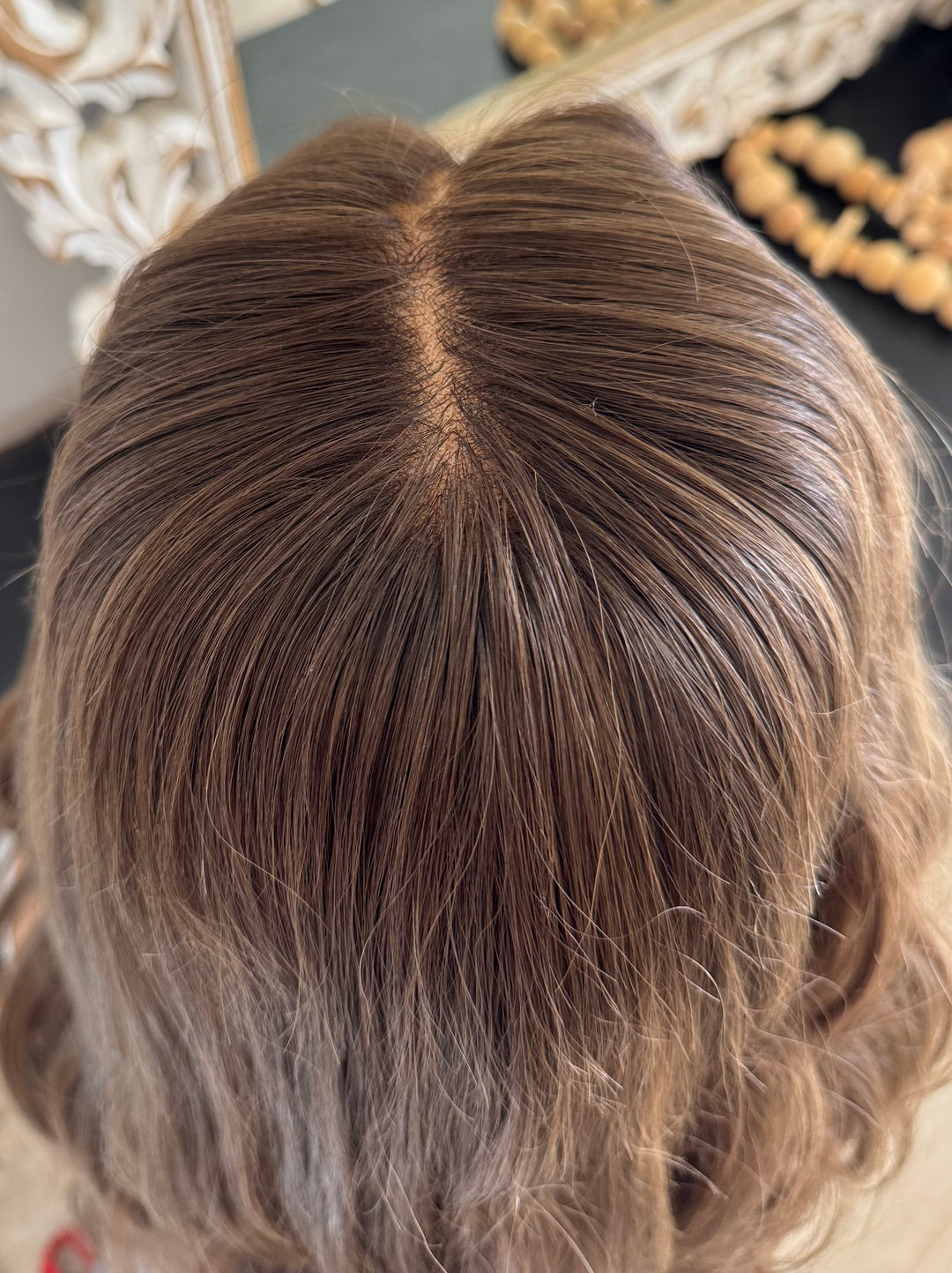 Luxury HD Lace Front European Human Hair Wig - Light Cool Brown with Blonde Highlights