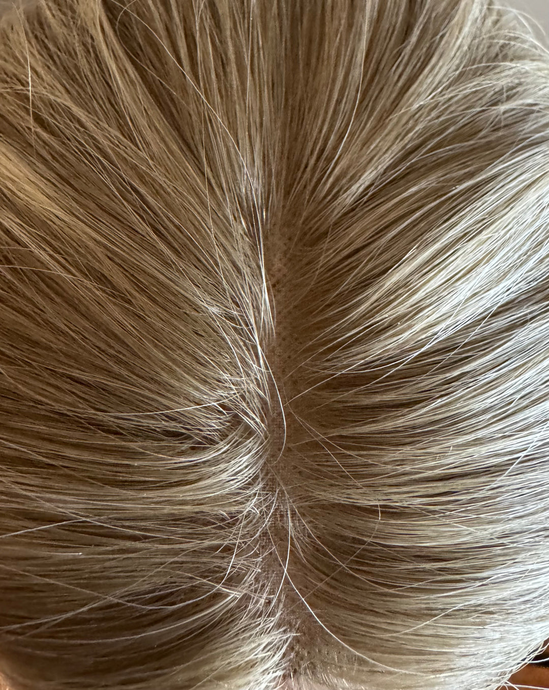 Full Volume Mono Base Topper - 7.5”x8” Base - 14” - Dimensional Blonde with Shadow Roots