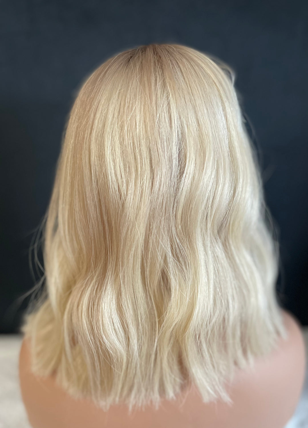 Full Volume Hair Topper - 14” Bob Style - European Luxury Hair - Light Cool Blonde & Lowlights