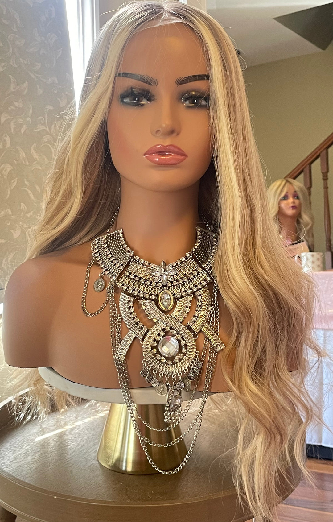 Luxury European Hair Lace Top Wig - Cool Dimensional Blonde