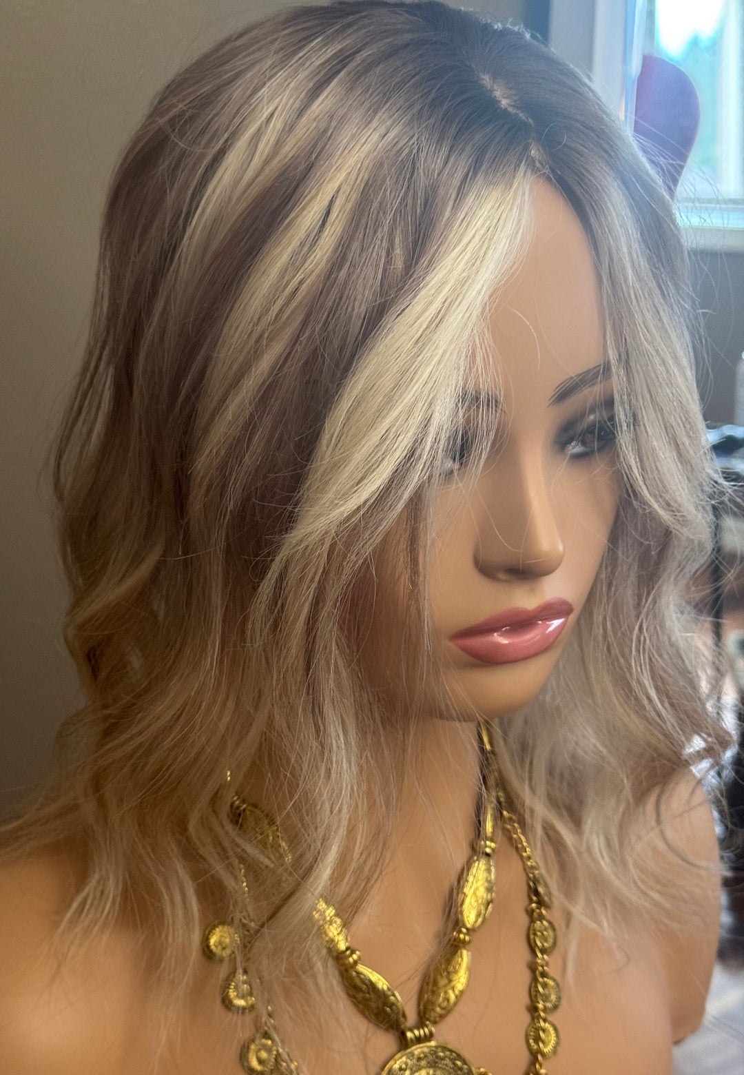 Mono Top - Full Volume Topper - European Human Hair - Ashy Light Brown/Blonde