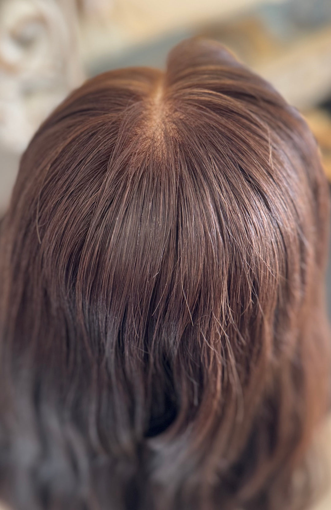 Luxury HD Lace Front European Human Hair Wig - Warm Auburn Brown