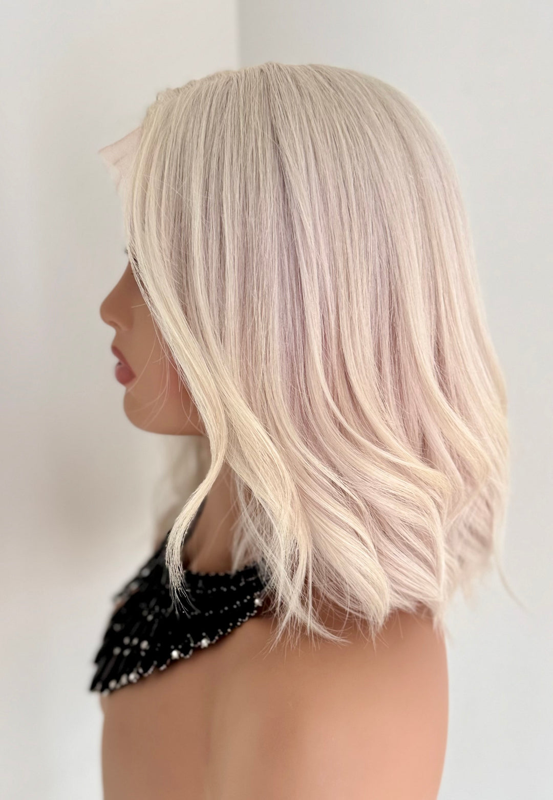 HD Lace Front with Invisible Knots - Icy White Blonde - 12” Bob