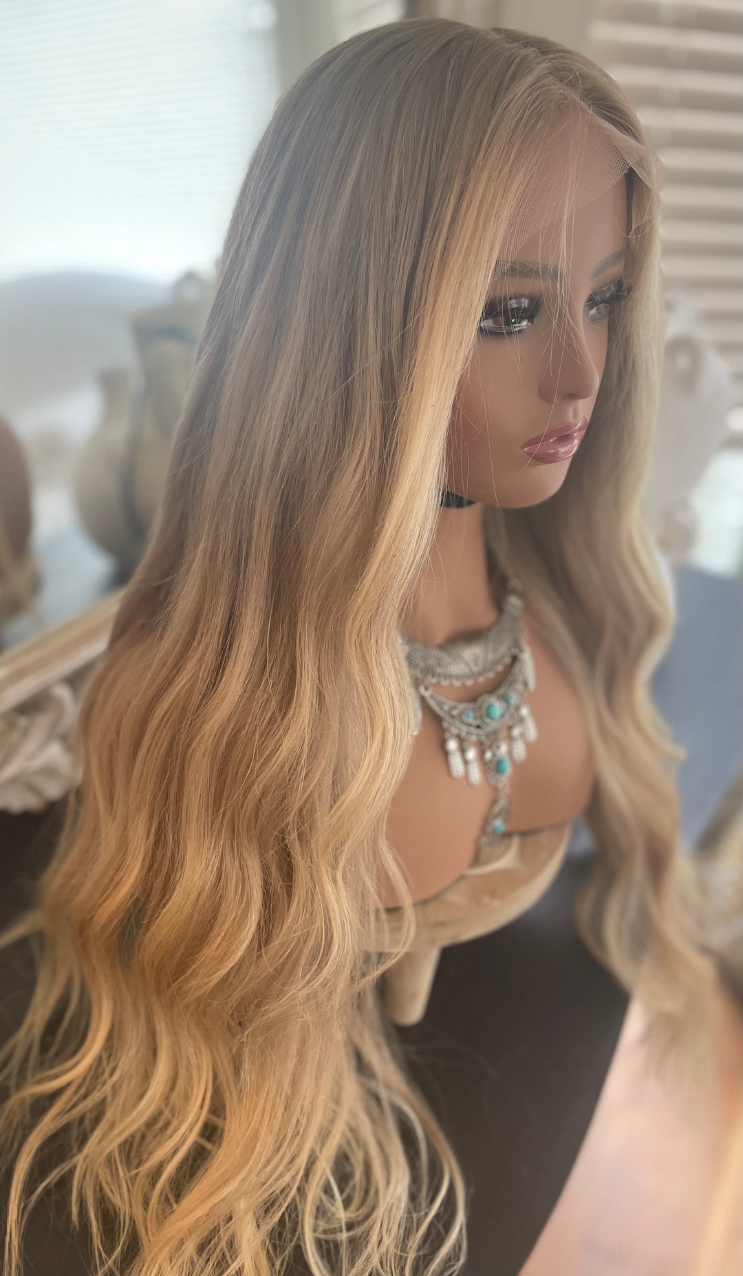 Dark Blonde                    Balayage  Wig -                       HD Lace Front -             Premium European Hair