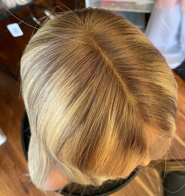Luxury European Hair Lace Top Wig - Cool Dimensional Blonde