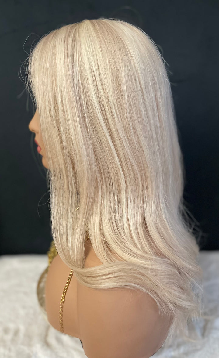 Silk Base Topper 6.5”x7” - Luxury European Hair - Full Volume - #60/Beige Blonde Dimensional Colour
