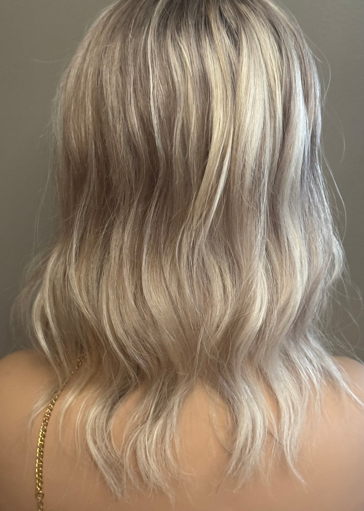 Mono Top - Full Volume Topper - European Human Hair - Ashy Light Brown/Blonde