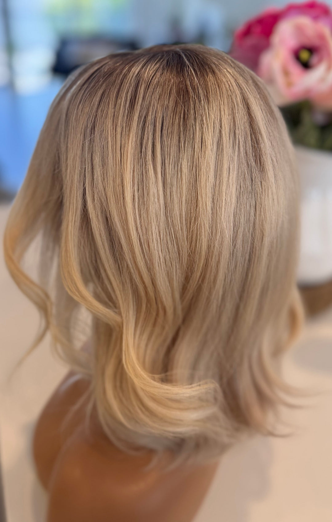 European Lace Top Wig - Rooted Blonde Bob Style