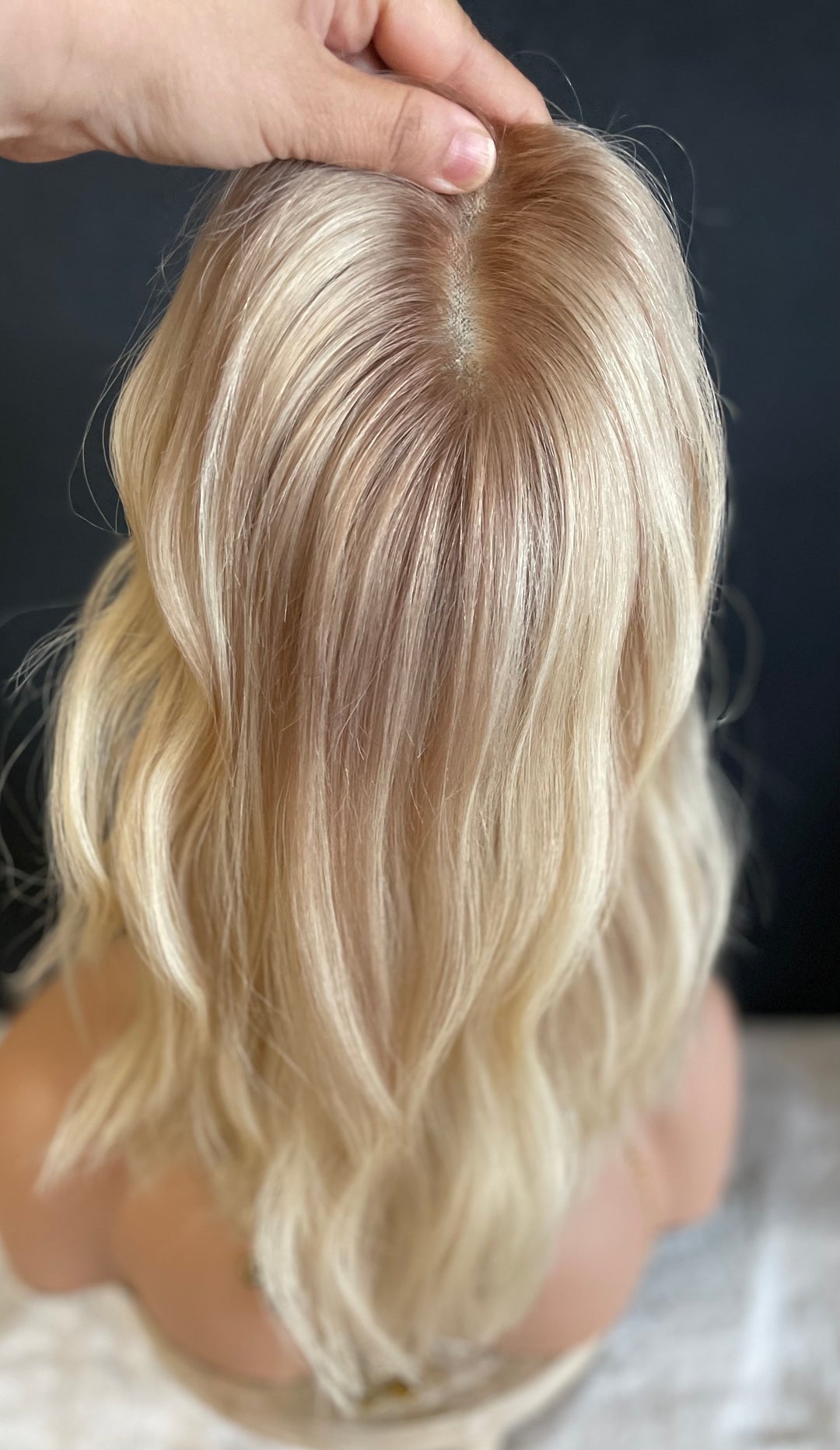 Full Volume Hair Topper - 14” Bob Style - European Luxury Hair - Light Cool Blonde & Lowlights