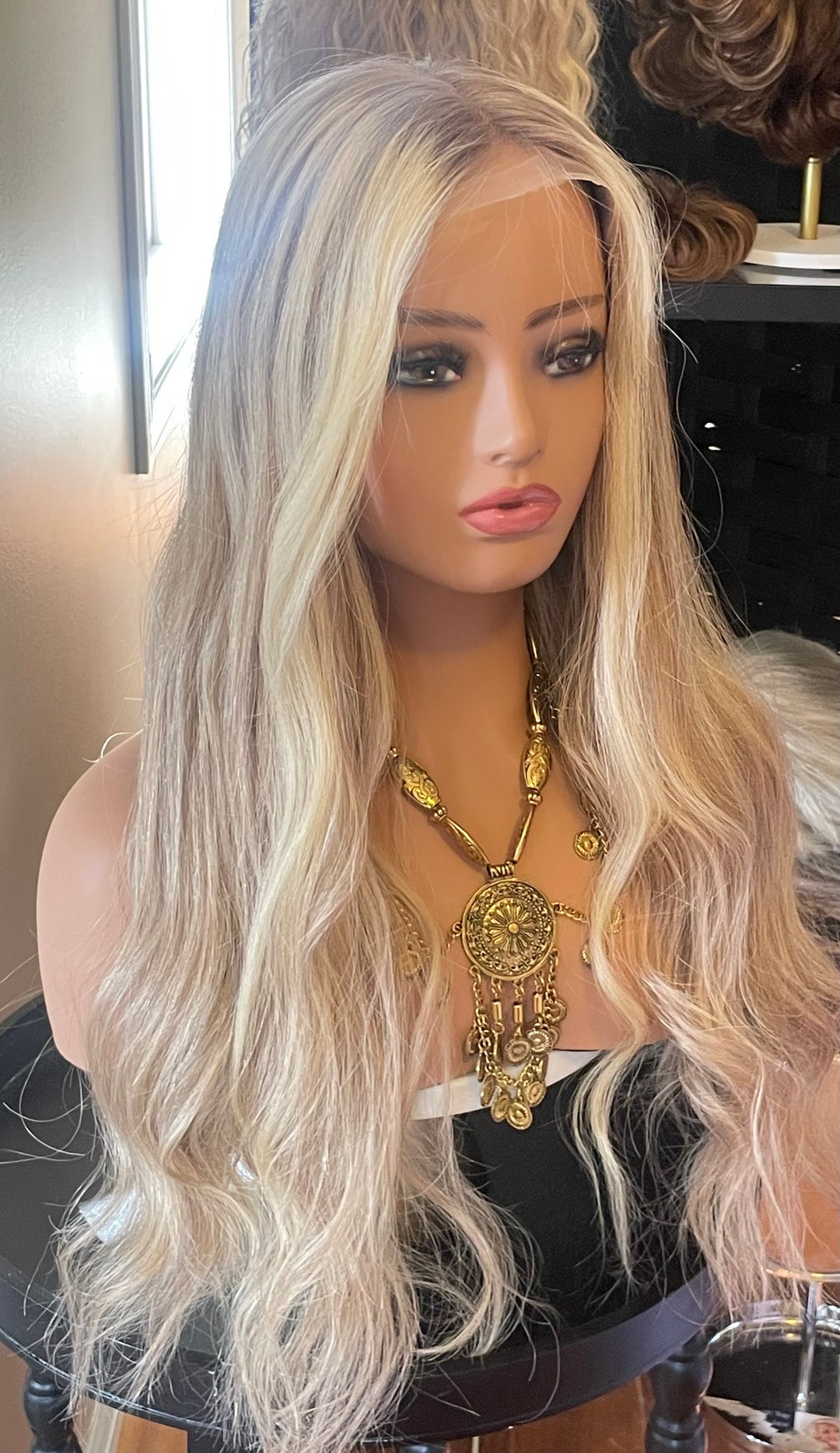 Luxury European Hair Lace Top Wig - Cool Dimensional Blonde