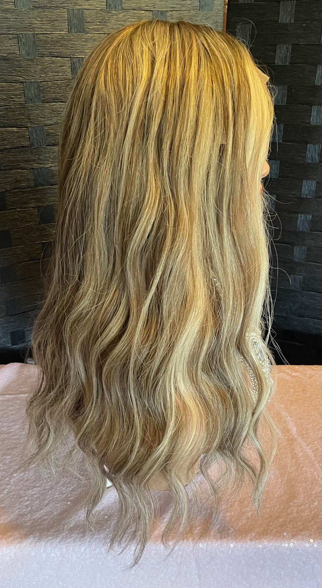 LACE-TOP WIG - Dimensional Light Brown/Light Blonde with Shadow Roots - 100% Luxury European Hair