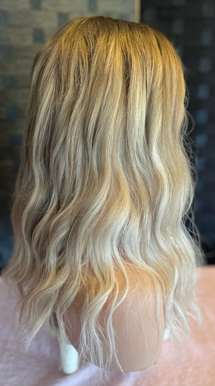Platinum Blonde European Lace Top Wig - 16”