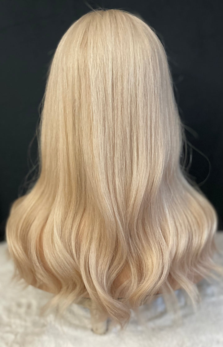 Silk Base Topper 6.5”x7” - Luxury European Hair - Full Volume - #60/Beige Blonde Dimensional Colour