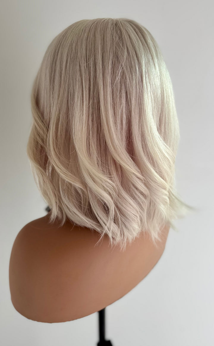 HD Lace Front with Invisible Knots - Icy White Blonde - 12” Bob