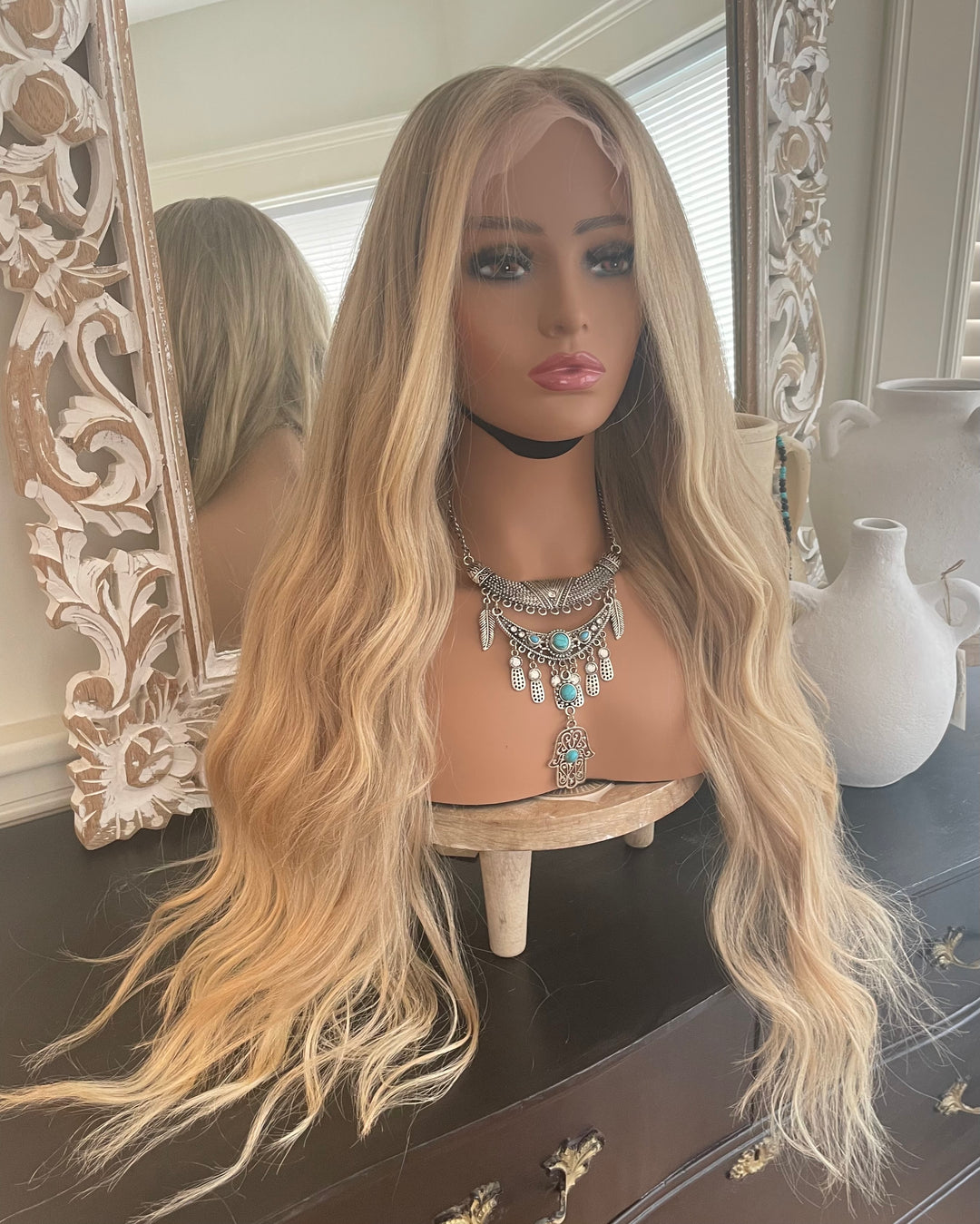 Dark Blonde                    Balayage  Wig -                       HD Lace Front -             Premium European Hair