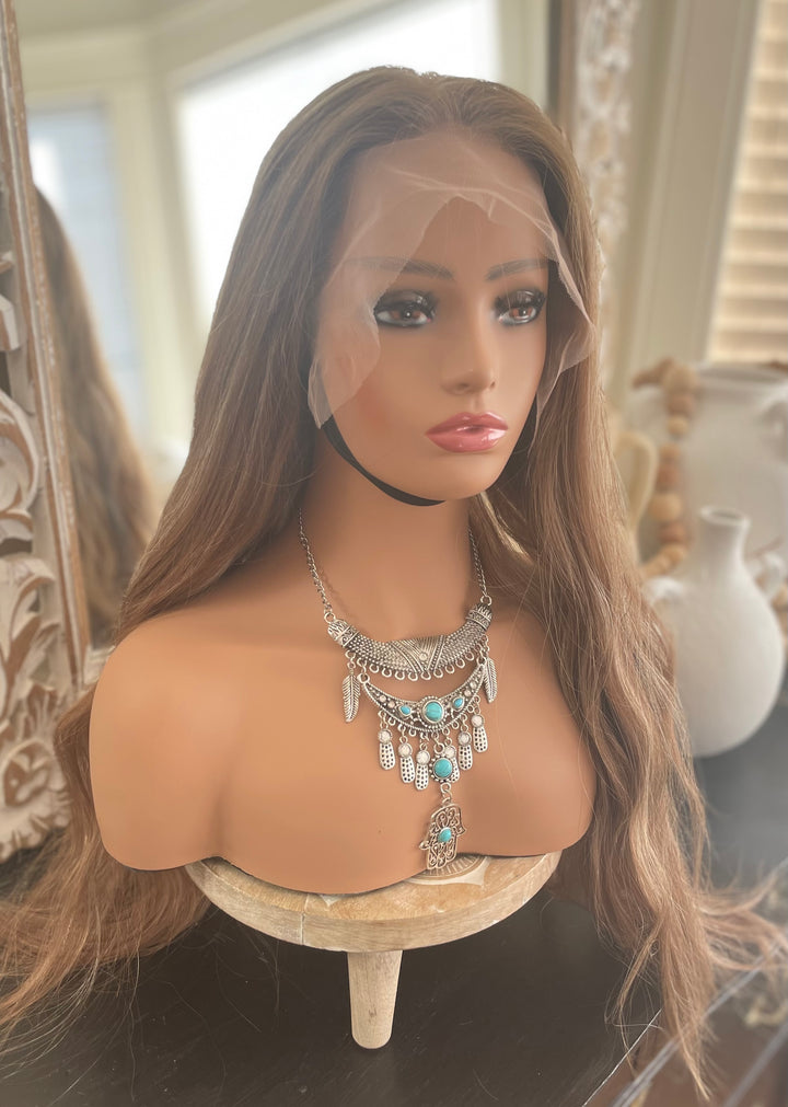 Stunning Light Brown with Highlights HD Lace Front Wig