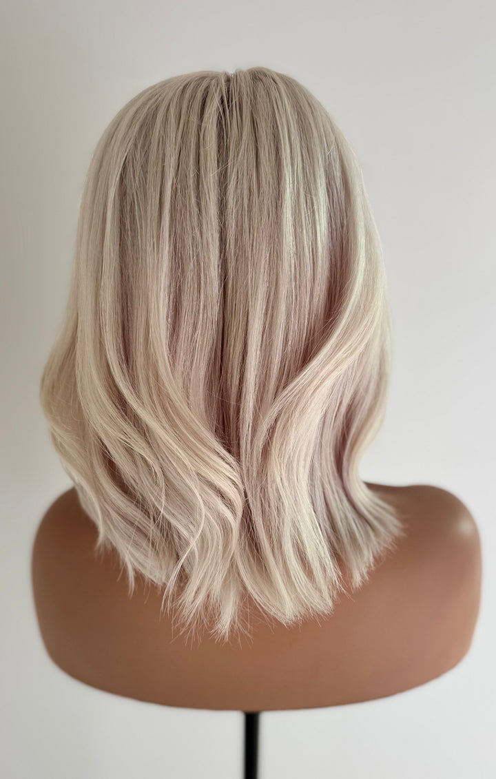 HD Lace Front with Invisible Knots - Icy White Blonde - 12” Bob