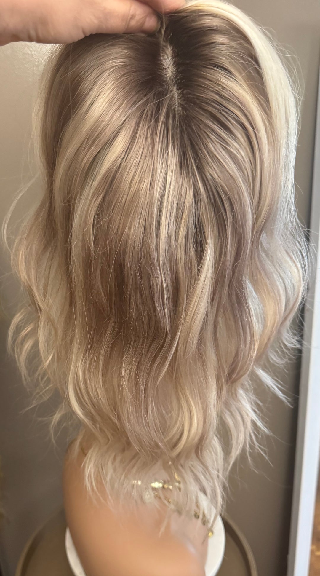 Mono Top - Full Volume Topper - European Human Hair - Ashy Light Brown/Blonde
