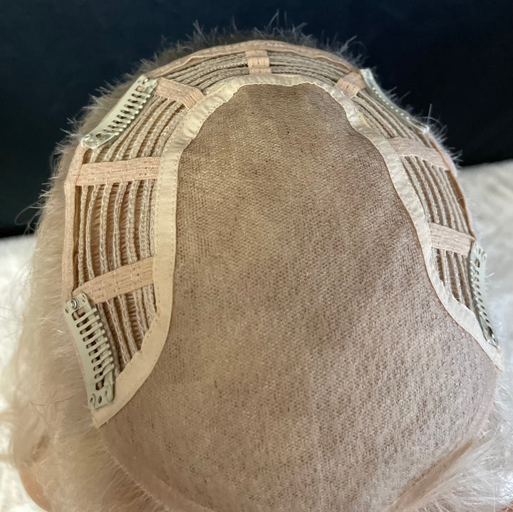 Silk Base Topper 6.5”x7” - Luxury European Hair - Full Volume - #60/Beige Blonde Dimensional Colour
