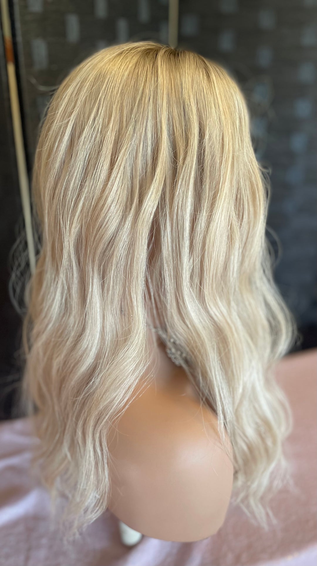 Silk Base Topper - White Blonde/Shadow Roots - European Hair