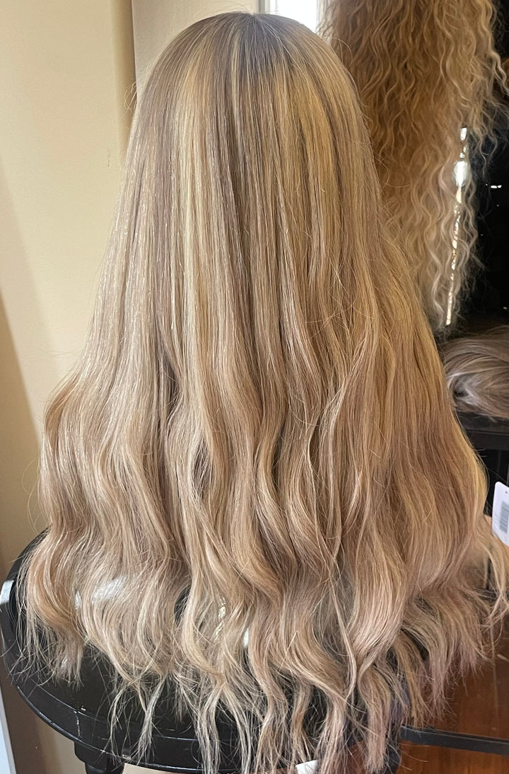 Luxury European Hair Lace Top Wig - Cool Dimensional Blonde