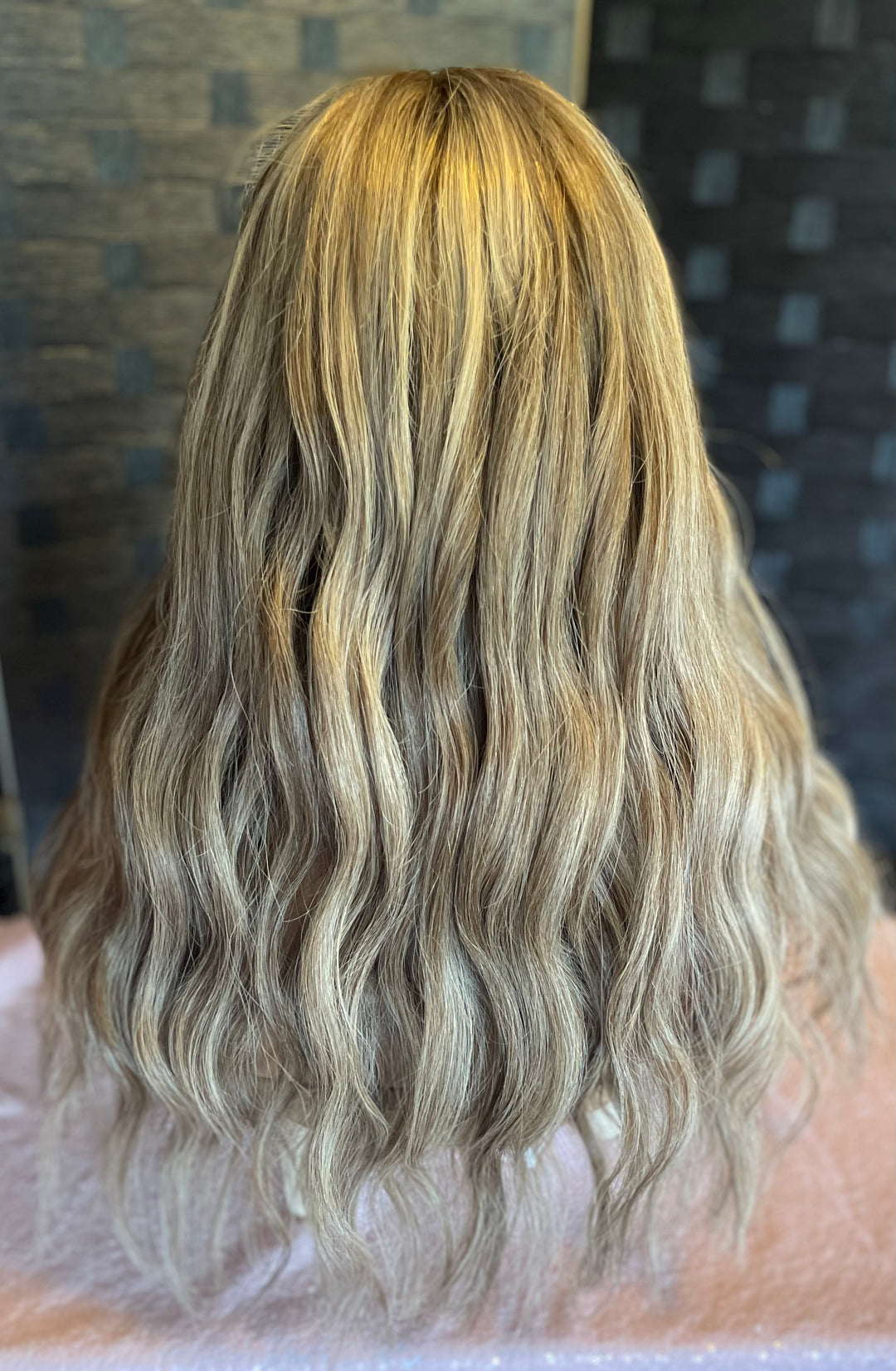 LACE-TOP WIG - Dimensional Light Brown/Light Blonde with Shadow Roots - 100% Luxury European Hair