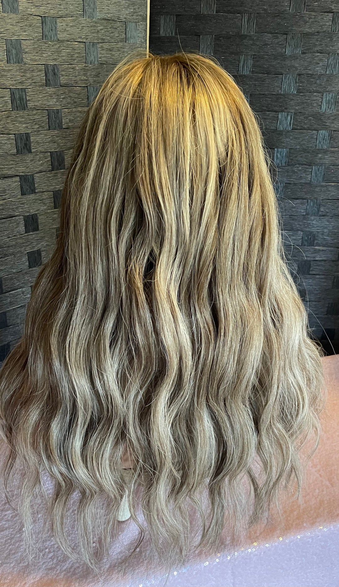 LACE-TOP WIG - Dimensional Light Brown/Light Blonde with Shadow Roots - 100% Luxury European Hair
