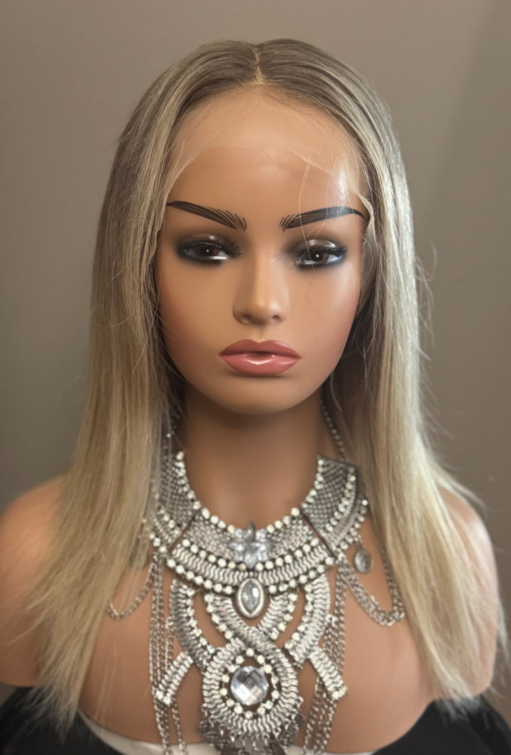 HD Lace Front Wig - Blonde-Dark Blonde Ombré - 18”