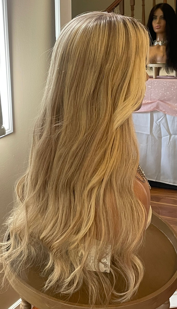 Luxury European Hair Lace Top Wig - Cool Dimensional Blonde