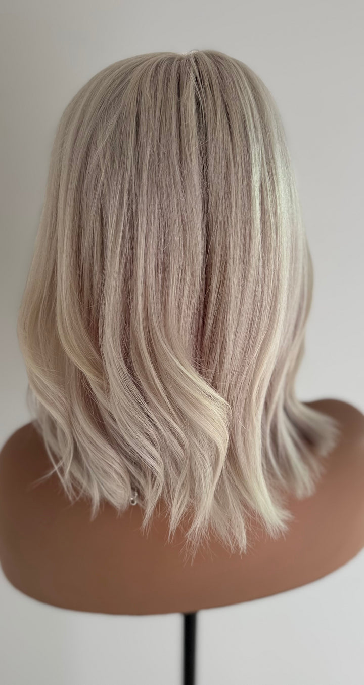 HD Lace Front with Invisible Knots - Icy White Blonde - 12” Bob
