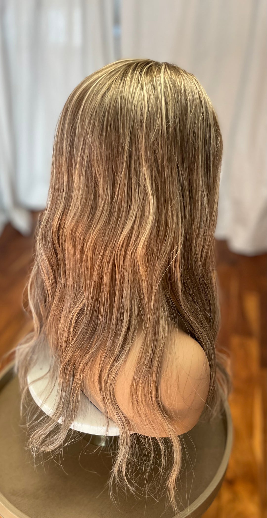 Lace Front with Mono Top Topper - Dimensional Ash Blonde/Dark Blonde Colour