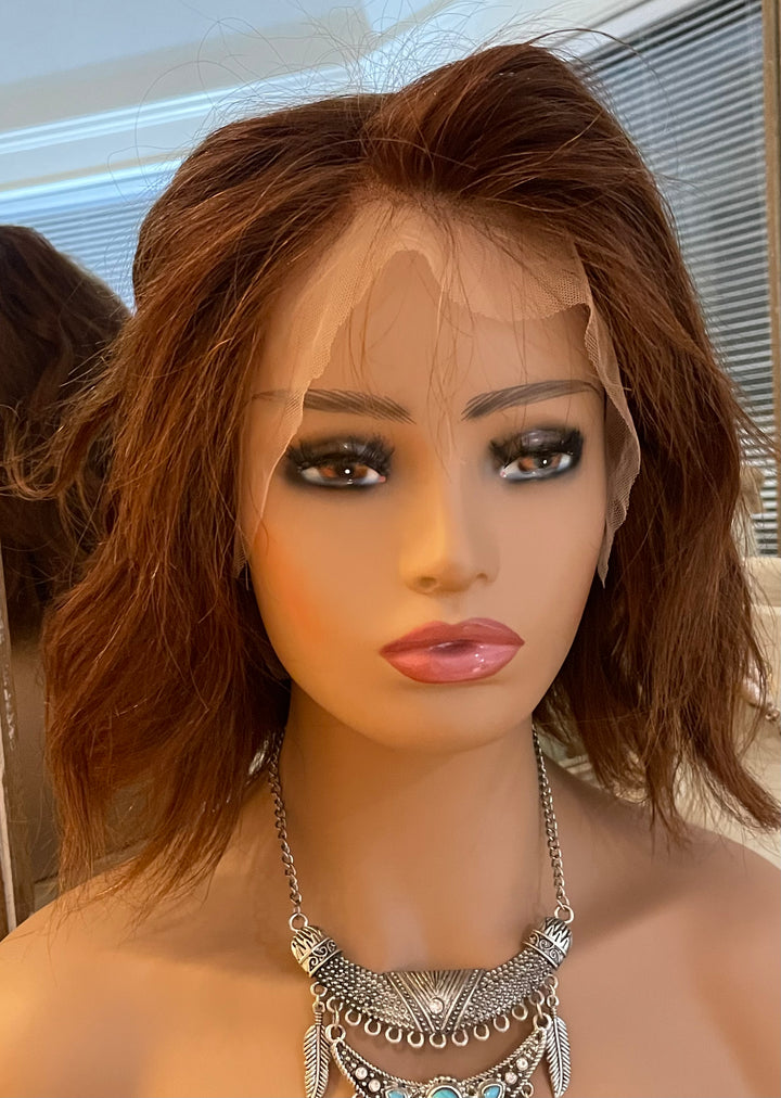 Budget Beauty Wigs Collection - Cute Auburn Bob Style Lace Front Wig