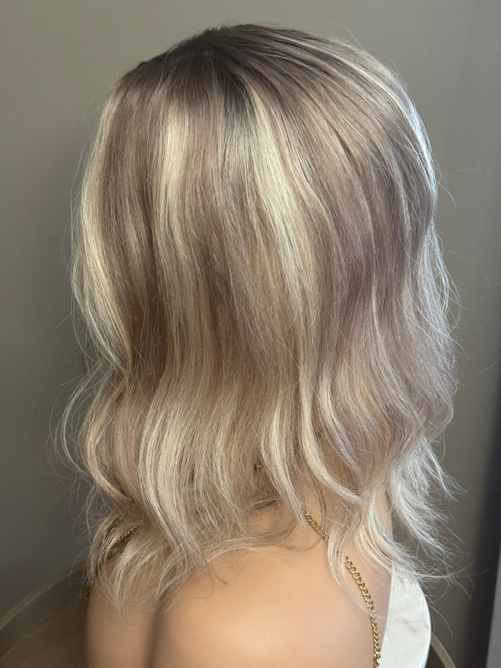 Mono Top - Full Volume Topper - European Human Hair - Ashy Light Brown/Blonde