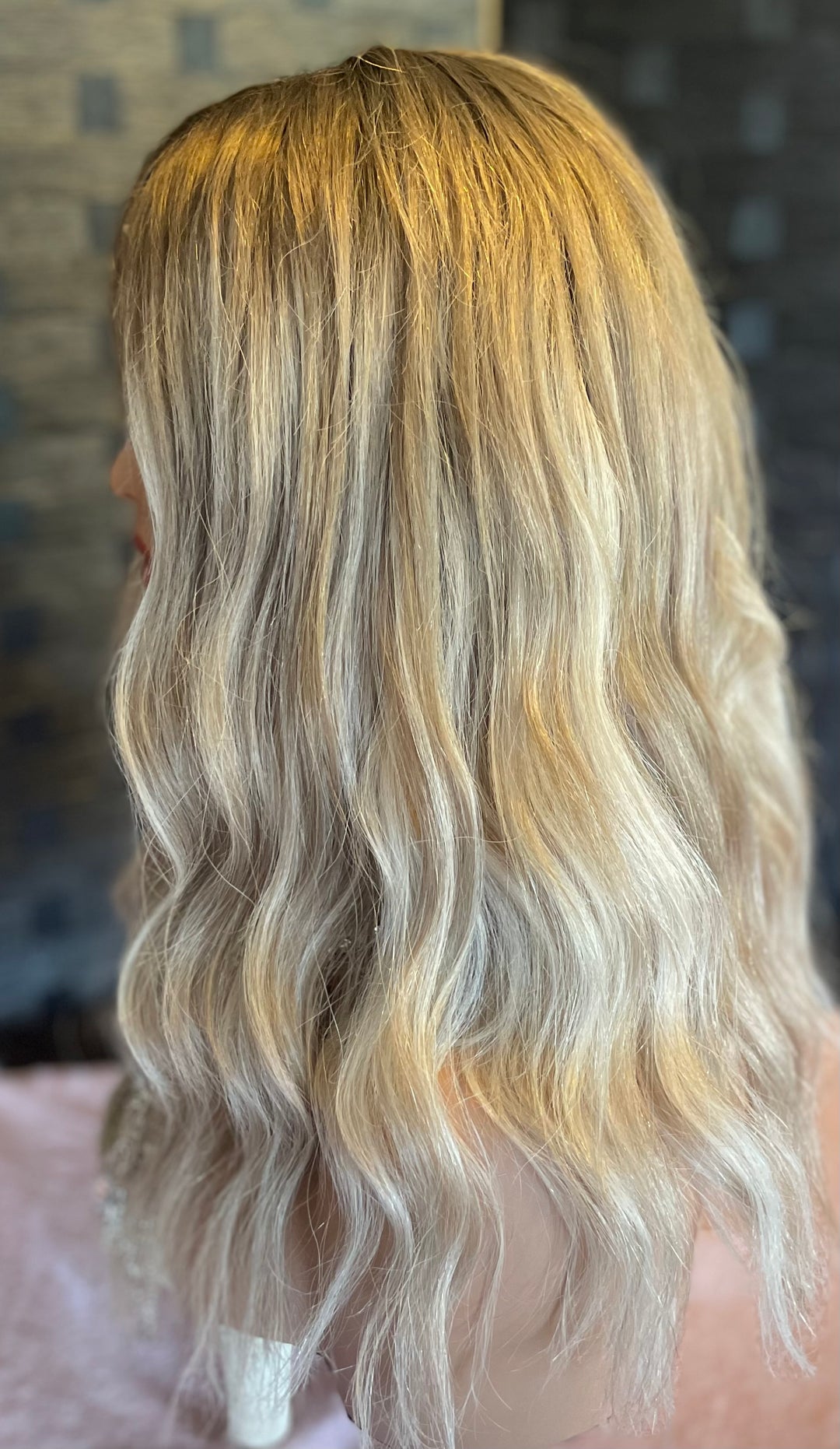 Platinum Blonde European Lace Top Wig - 16”
