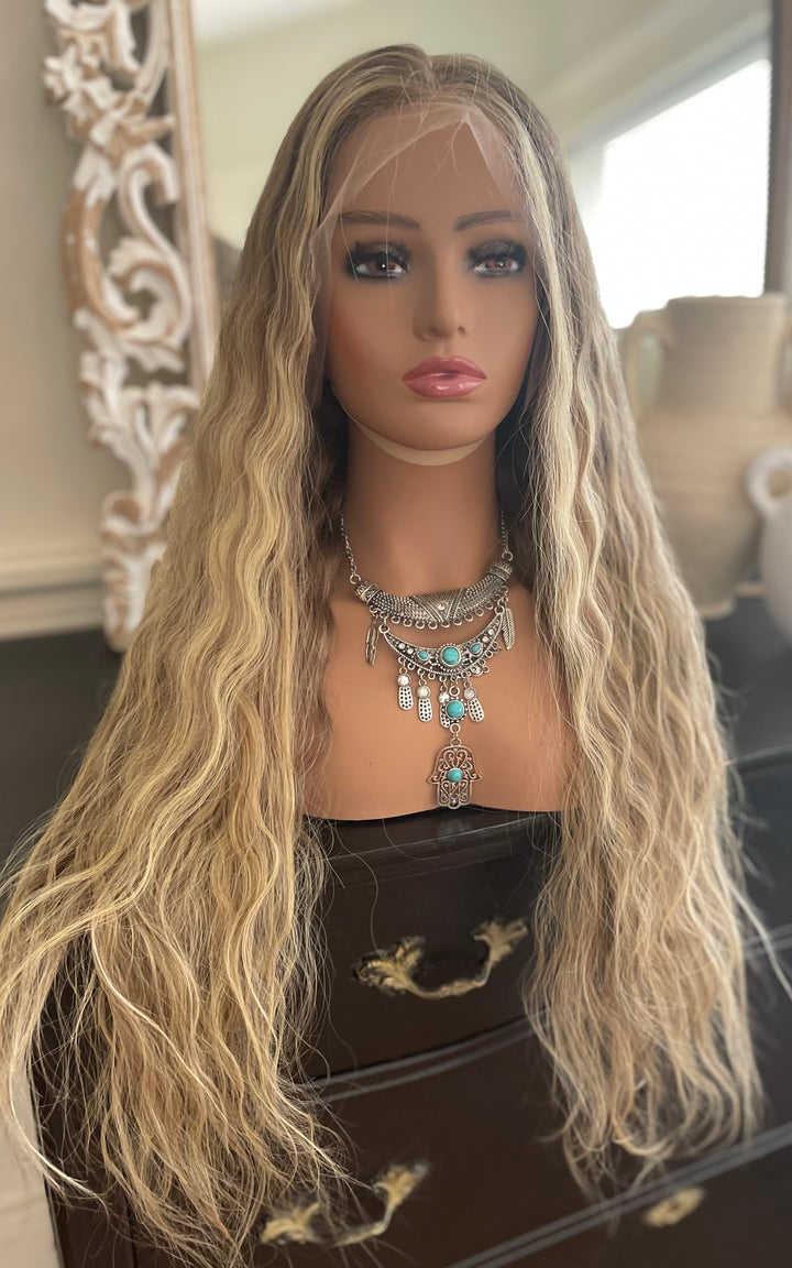 Blonde Balayage Wig - 26” Curly Hair - HD Lace Front