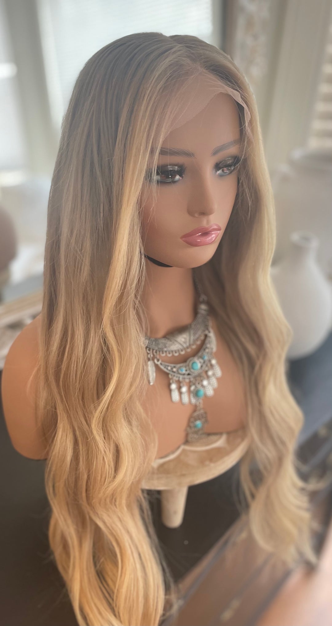 Dark Blonde                    Balayage  Wig -                       HD Lace Front -             Premium European Hair