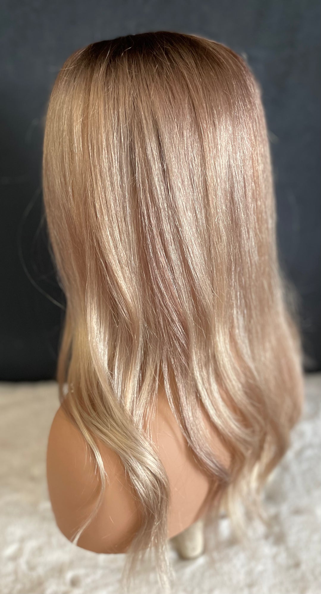 Beautiful Mono Base Topper - 6x6” Base - 22” - Rooted Dimensional Blonde