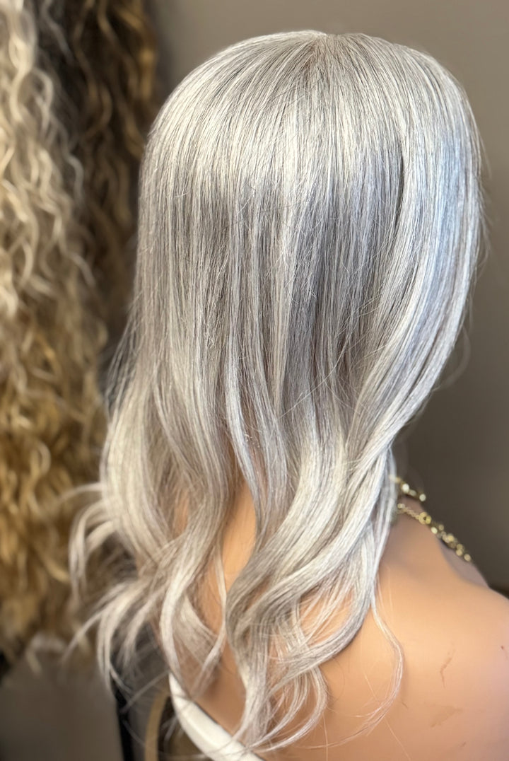 Full Volume Hair Topper - Salt and Pepper Shade - 5x6.5" Mono Base - European Hair